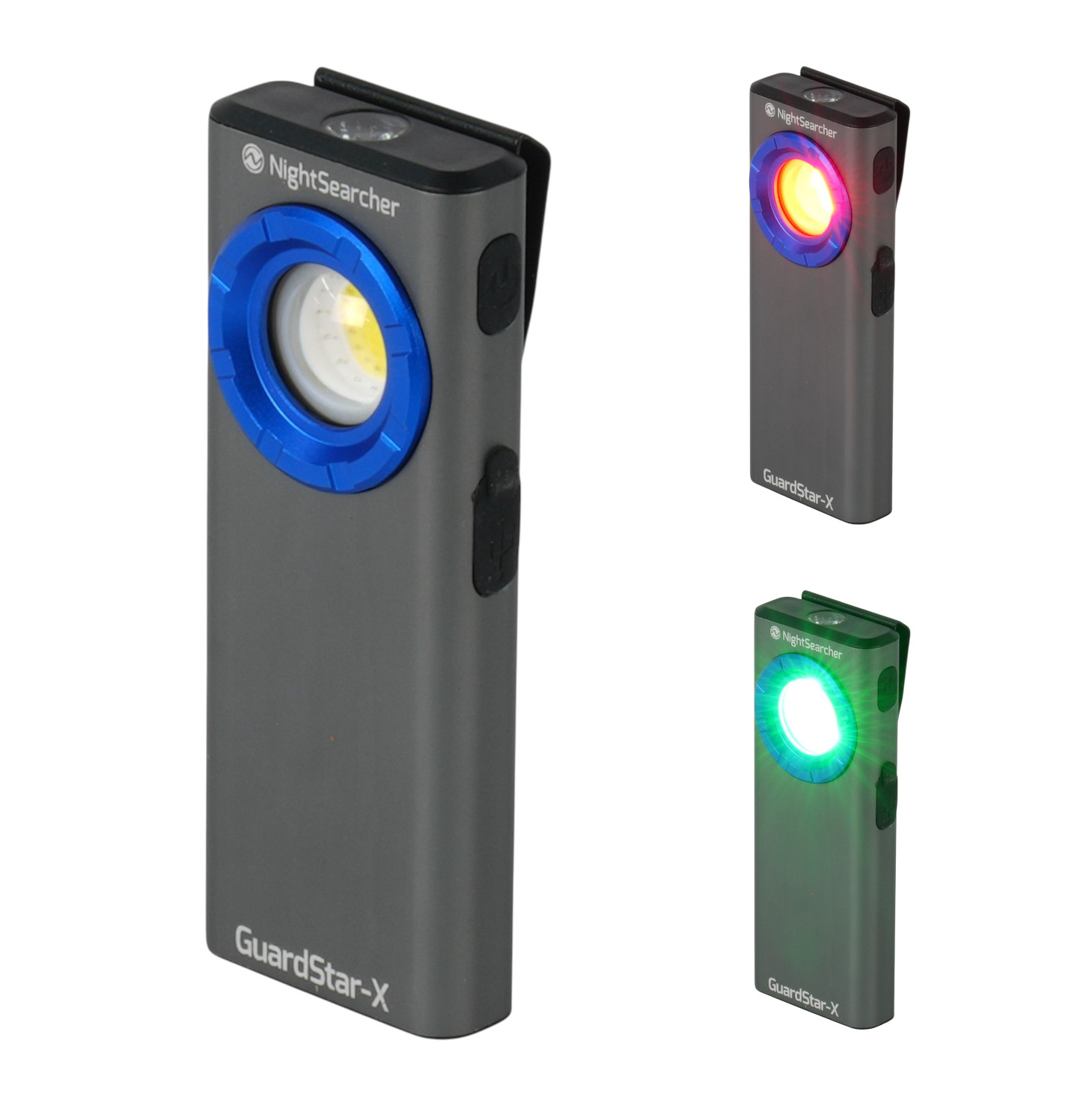 GuardStar X | LED Signalleuchte - Anhaltestab | Einsatz,- und Taschenlampe | 900 Lm | Weiß - Rot - Grün