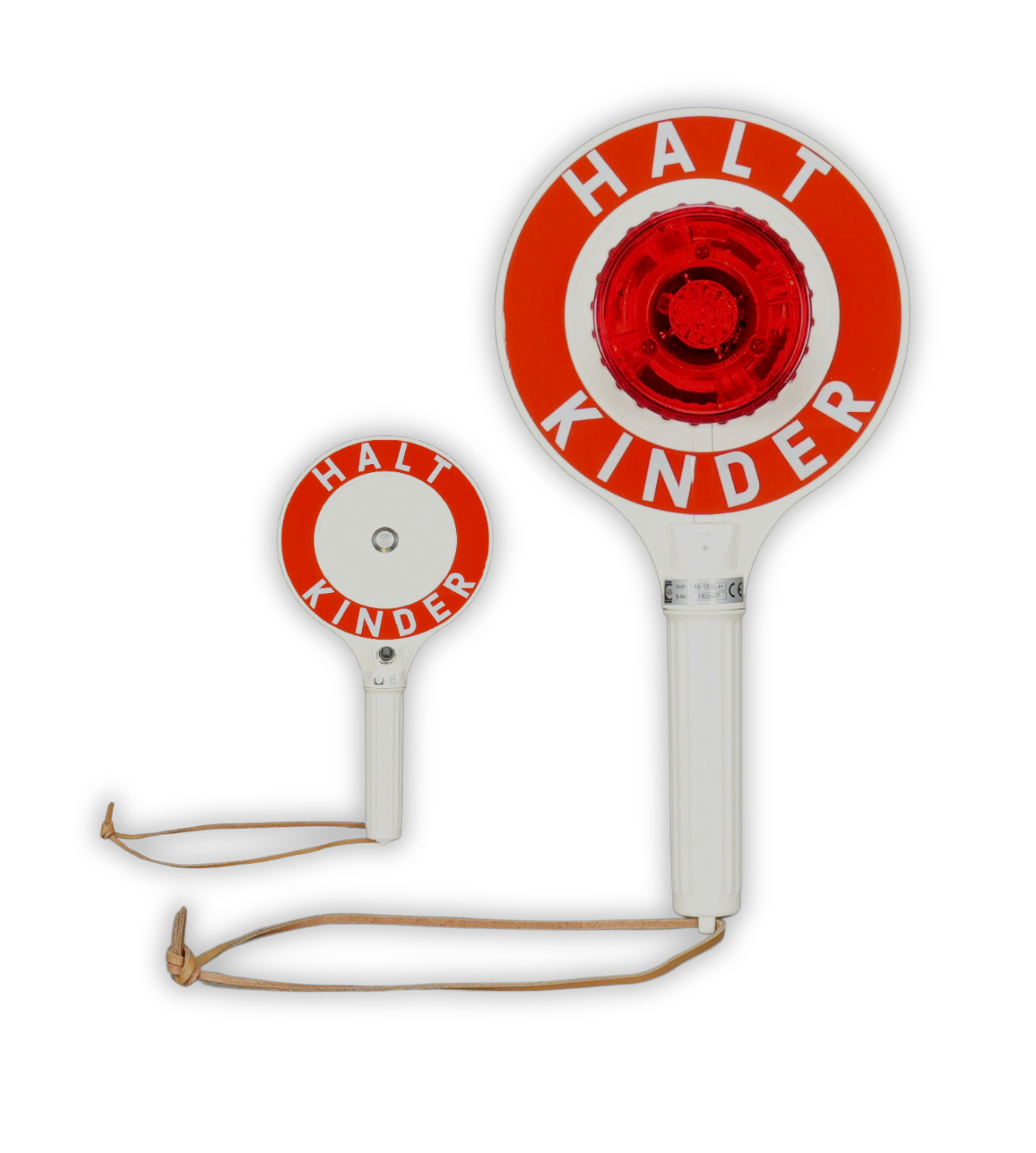 APGermany_AHS-L-RR-HK_Anhaltestab_Halt-Kinder_beidseitig Anhaltestab | HALT KINDER | LED Rot | 396mm | Kelle | Schülerlotse