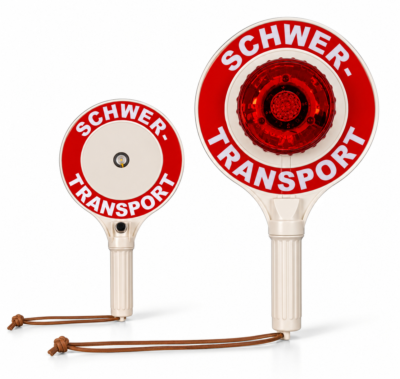 Anhaltestab | SCHWERTRANSPORT | LED Rot | 348mm | Kelle