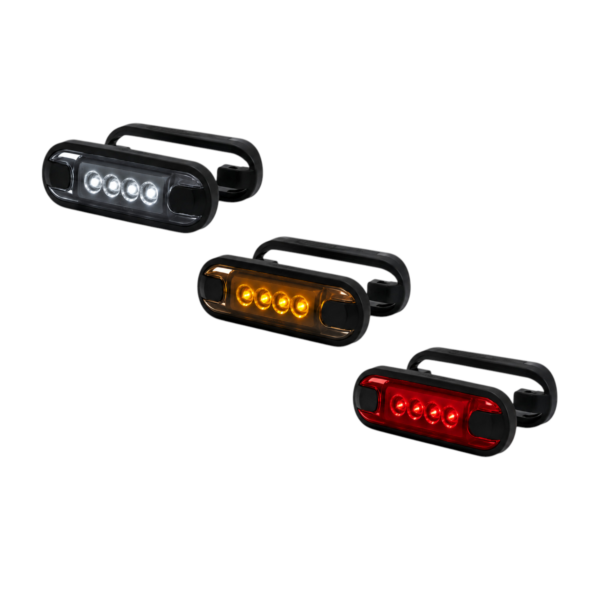 HOR158G GRAPHITE Smoked| LED Umrissleuchte / Begrenzungsleuchte | Seite, Front oder Heck | 12-24VDC | Anbau und Rohrmontage | ECE