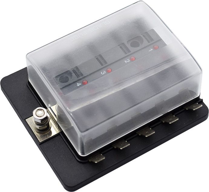 KFZ Sicherungskasten mit LED | 10 o. 12 Kanal | ATO Flachsteck-Sicherung | 9-32VDC | Max. 100A-30A