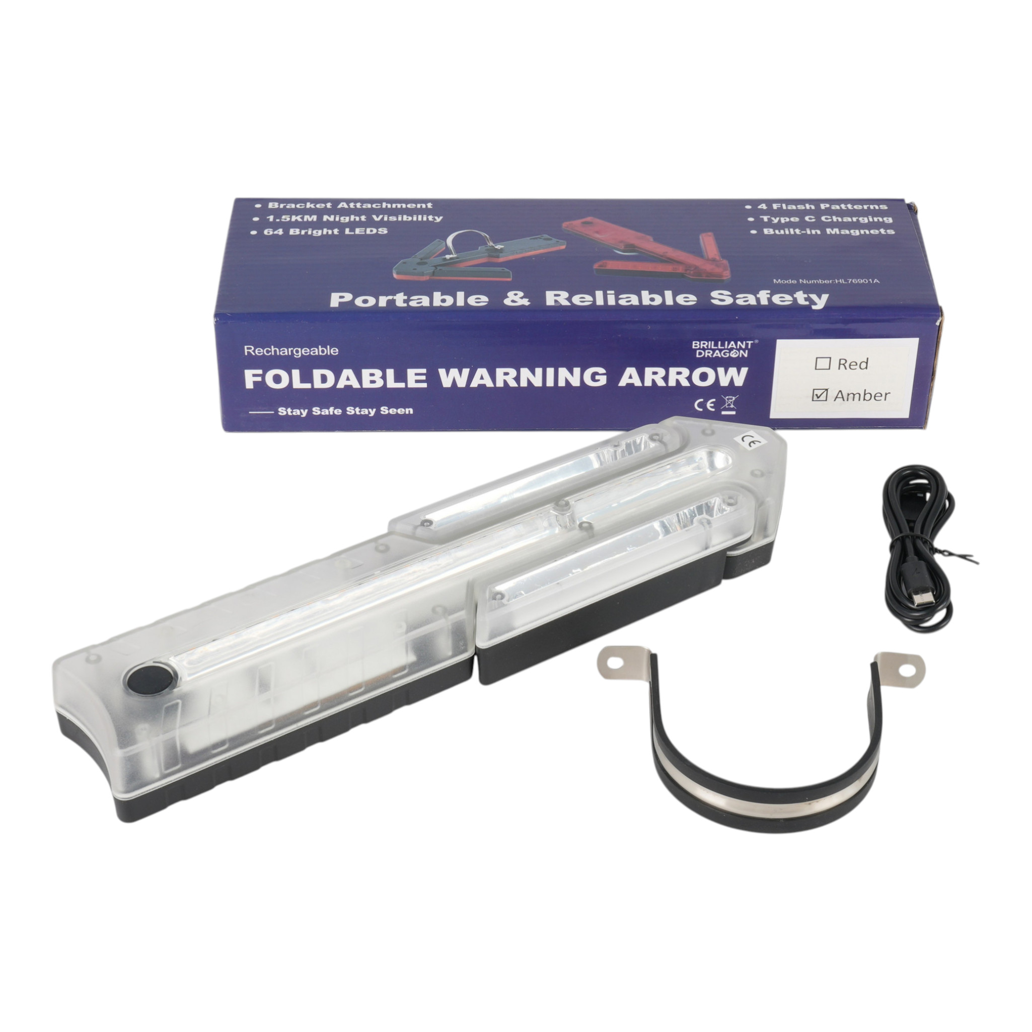 WPF | Notfall LED Warnpfeil mit Magnet,- und Leitkegelhalterung | klappbar | Akku