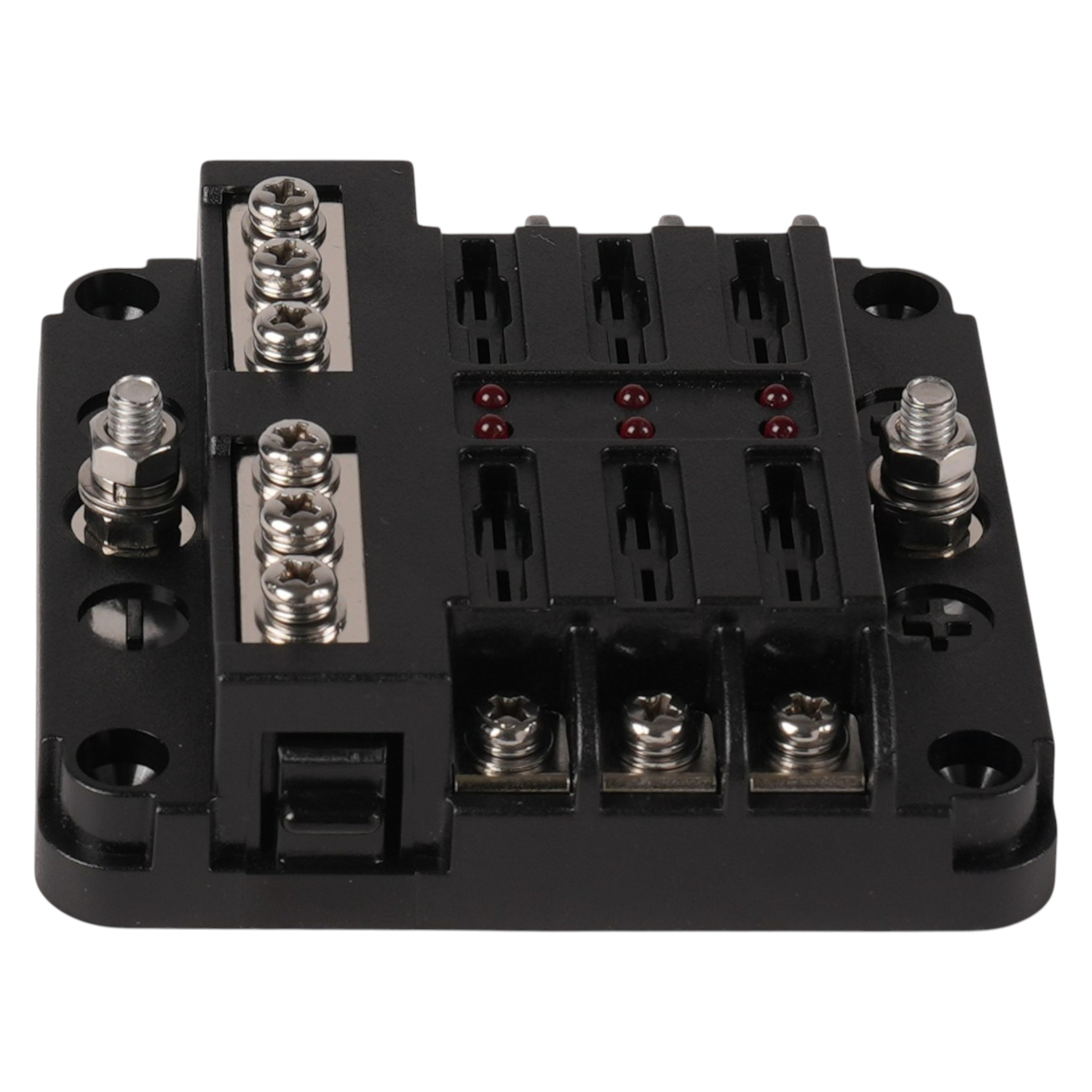 KFZ Sicherungskasten mit LED | 6 Kanal | ATO Flachsteck-Sicherung | 9-32VDC | Max. 100A-30A