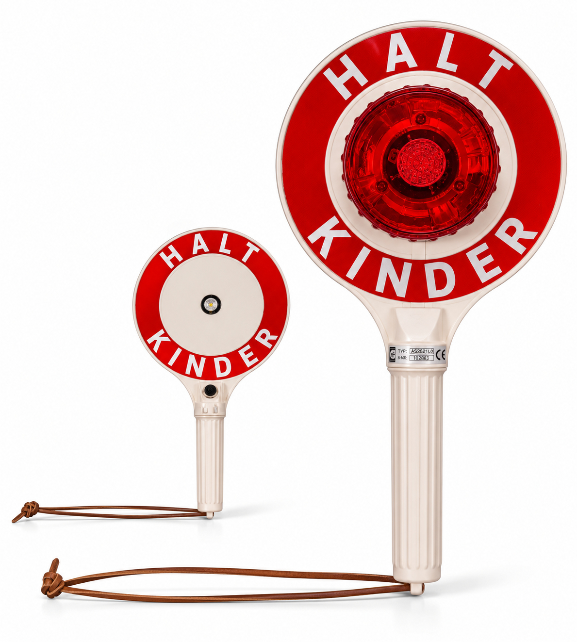 Anhaltestab | HALT KINDER | LED Rot | 396mm | Kelle | Schülerlotse