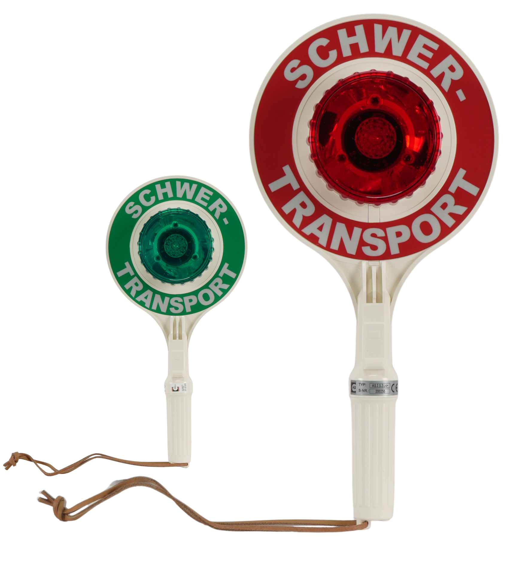 AHS-Lang-RG-Schwertransport Anhaltestab | SCHWERTRANSPORT | LED Rot + LED Grün | 396mm | Kelle