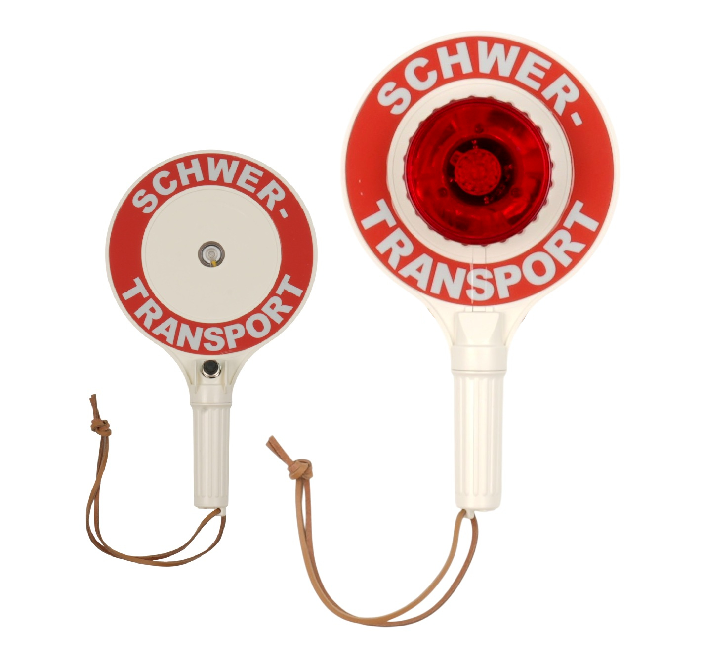 Anhaltestab | SCHWERTRANSPORT | LED Rot | 348mm | Kelle